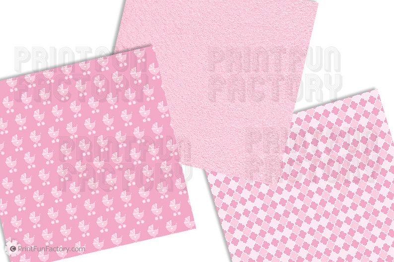 Baby Digital Paper Baby Girl Background Paper 12 Digital Etsy