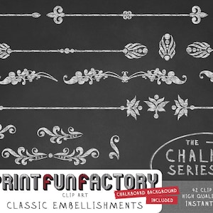 Kreide klassische Ornamente #1 ClipArt INSTANT DOWNLOAD