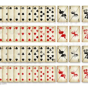 Vintage playing cards clipart INSTANT DOWNLOAD image 2