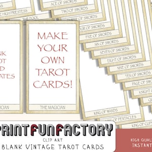 Tarot vintage cards blank middle - digital file - customize it yourself with your own design - digital clip art INSTANT DOWNLOAD