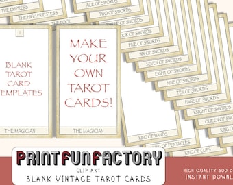Tarot vintage cards blank middle - digital file - customize it yourself with your own design - digital clip art INSTANT DOWNLOAD