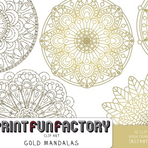 Mandala goud & glitter clipart INSTANT DOWNLOAD