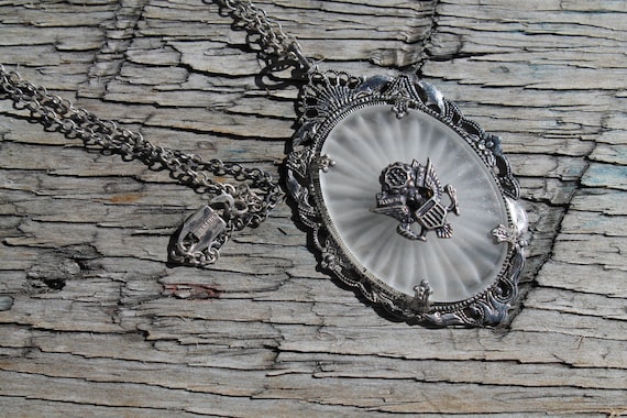 Military Necklace Camphor Glass Necklace Miliary … - image 3