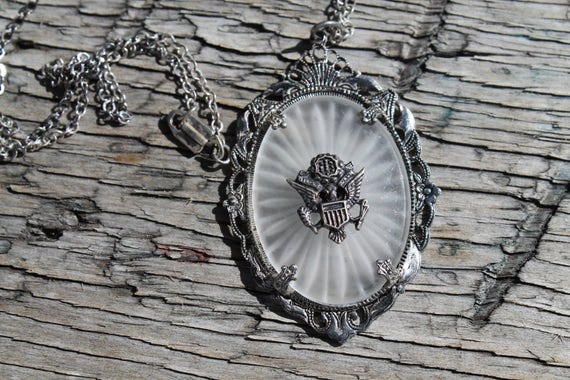 Military Necklace Camphor Glass Necklace Miliary … - image 4