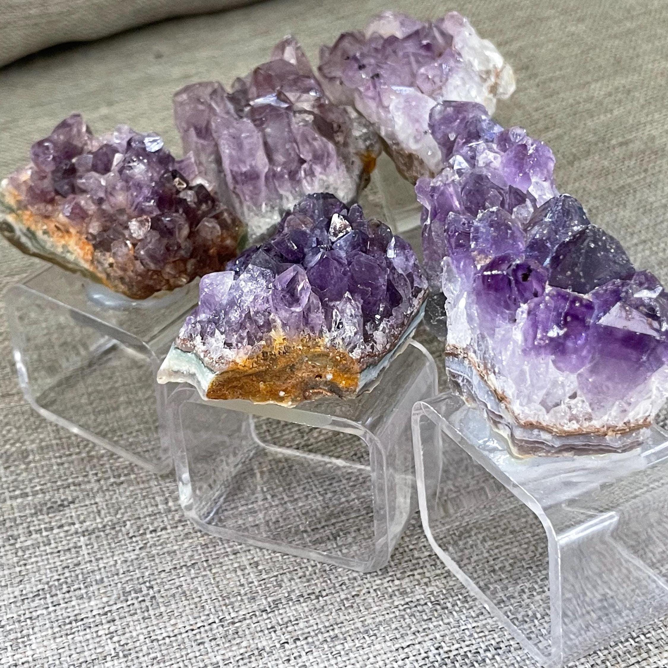 Purple Quartz Crystal Napkin Ring Holders Set of 6 Lucite Napkin Holder Table Deco Party Deco Rock Napkin Ring