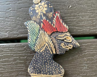 Handmade Wood Letter Opener Indonesian Wayang Doll Design Ornate Letter Opener