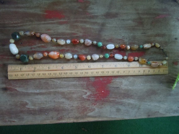 Polished Stone Necklace Long Stone Necklace, Natu… - image 8