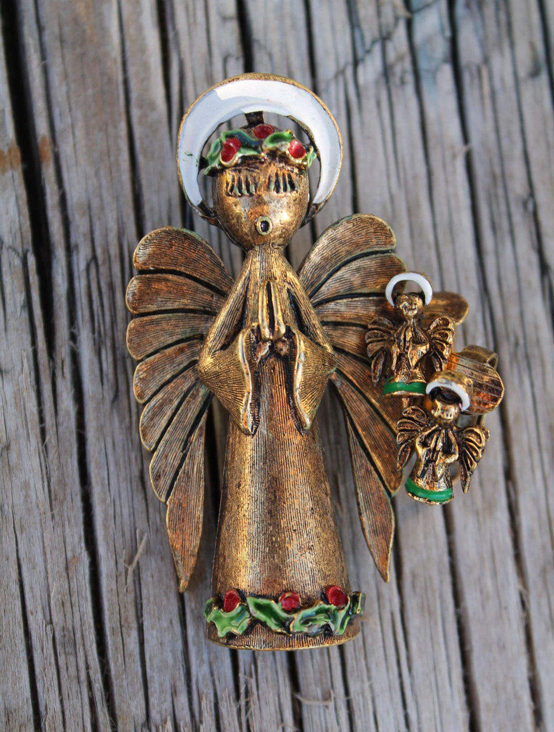 ART Angel Brooch Designer Christmas Pin Signed ART Pin  Etsy