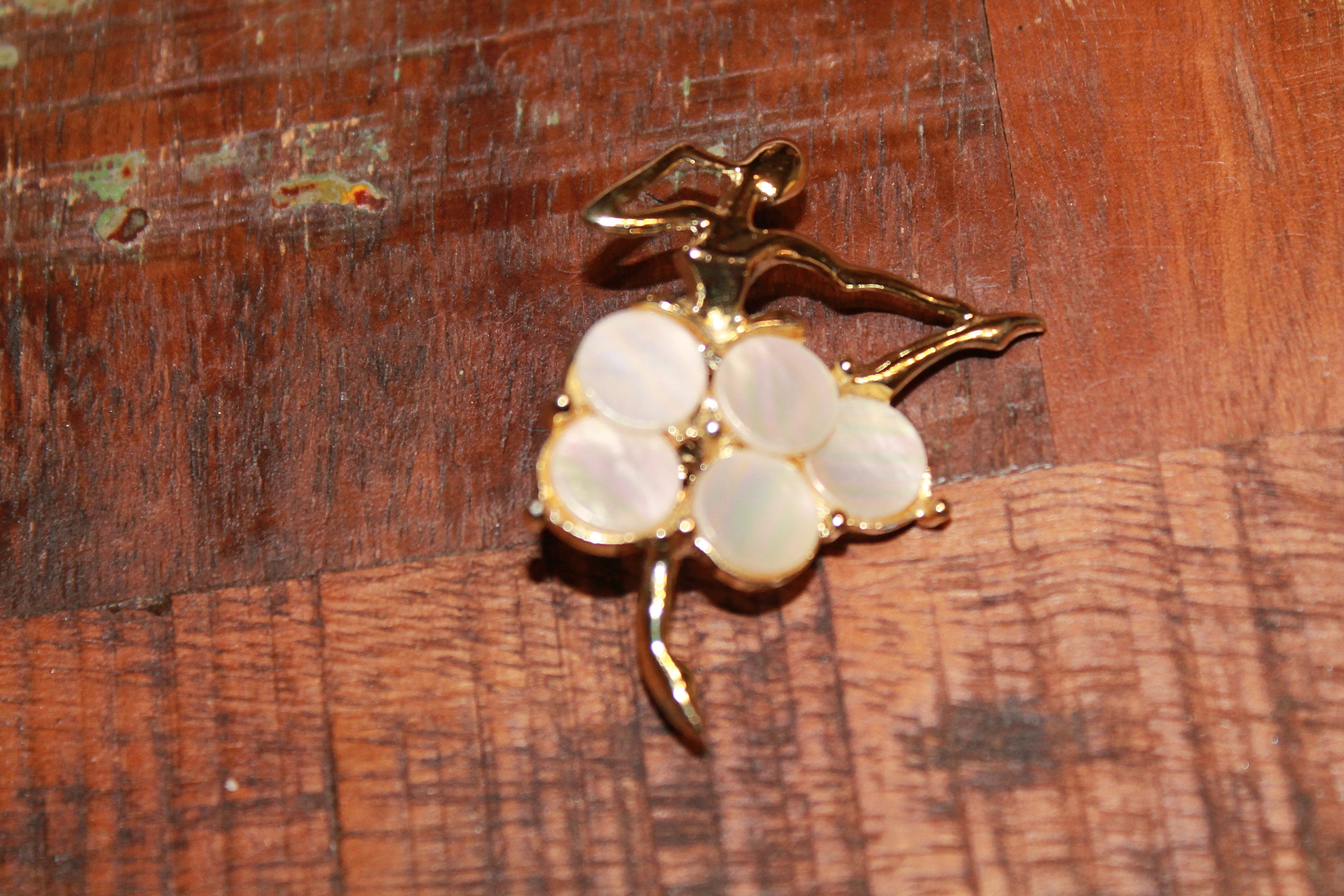 René・:*バレリーナブローチ ・:* Vintage Ballerina Brooch, Ballerina Pin Gold Tone Dancer