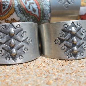 Pewter Napkin Rings, Vintage Rolf Buodd Pewter Napkin Rings, Hand Made Scandinavian Metalwork - Early 1980s, Set of 5
