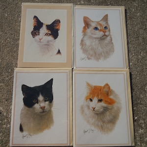 Cat Cards Large Blank Greeting Card Cats Frameable Original Artwork by Artist Robert J May Wareham DorsetEngland Card Collection Notecards