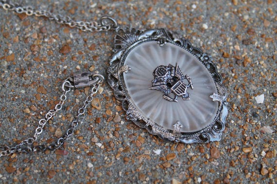 Military Necklace Camphor Glass Necklace Miliary … - image 2