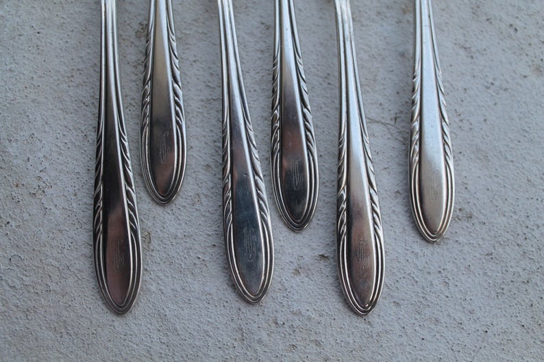 NATIONAL SILVERPLATE 1938 FLAME N.S.C.EPNS 2 Salad Fork