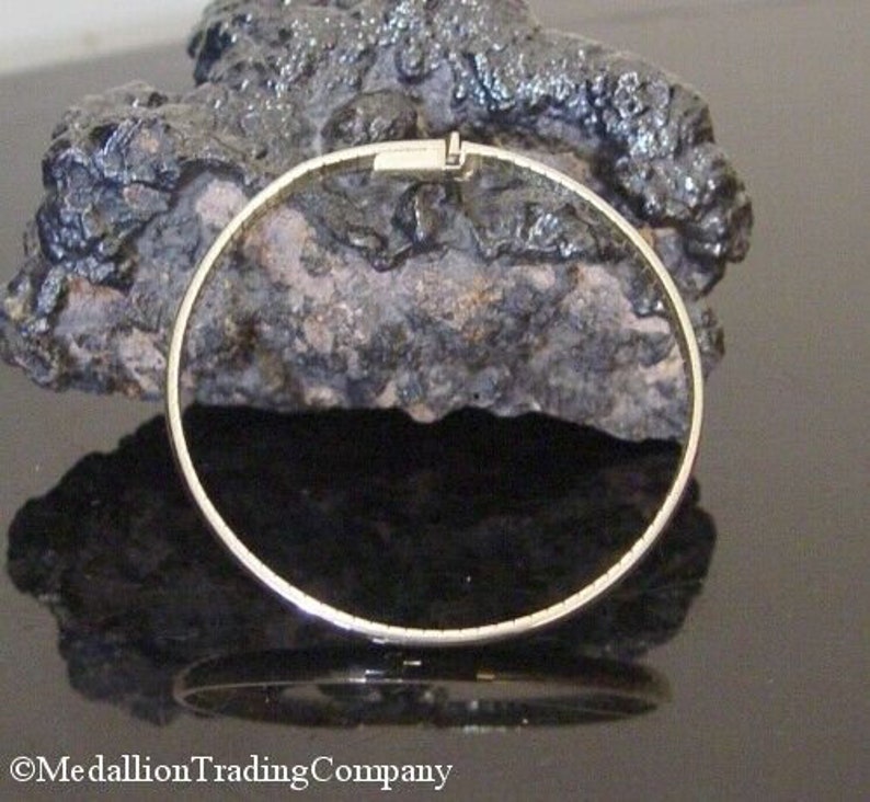 Classic 14k Solid Yellow Gold 4 Mm Domed Omega Bangle Bracelet Etsy