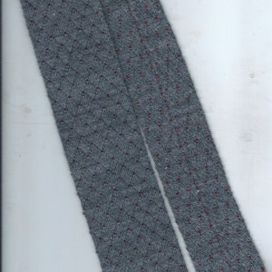 gray with red accent woven tie wool by henry grethel square end 1960&#39;s vintage tie