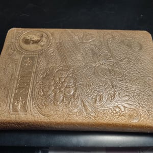 Poemas de Scott de Sir Walter Scott, páginas en cuero repujado, bordes con acentos dorados de Henneberry Co., década de 1800