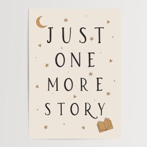 Just One More Story, Nursery Print, Kids Bedroom, Girl, Boy, Playroom ...