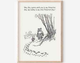 Winnie the Pooh Print, Winnie the Pooh Quote Print, Nursery Decor, Print, Wall Art, New Baby Gift, Unframed, A2/A3/A4/A5, Pooh Themed