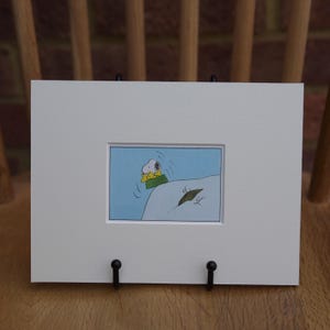 Peanuts Snoopy Mounted Print, Upcycled Book Page, Original Book Page Illustration, Snoopy Wall Art, Peanuts Print, Rescued Book Page, SRBP11