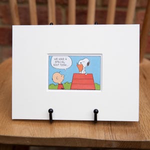 Peanuts Snoopy Mounted Print, Upcycled Book Page, Original Book Page Illustration, Snoopy Wall Art, Peanuts Print, Rescued Book Page, SRBP7