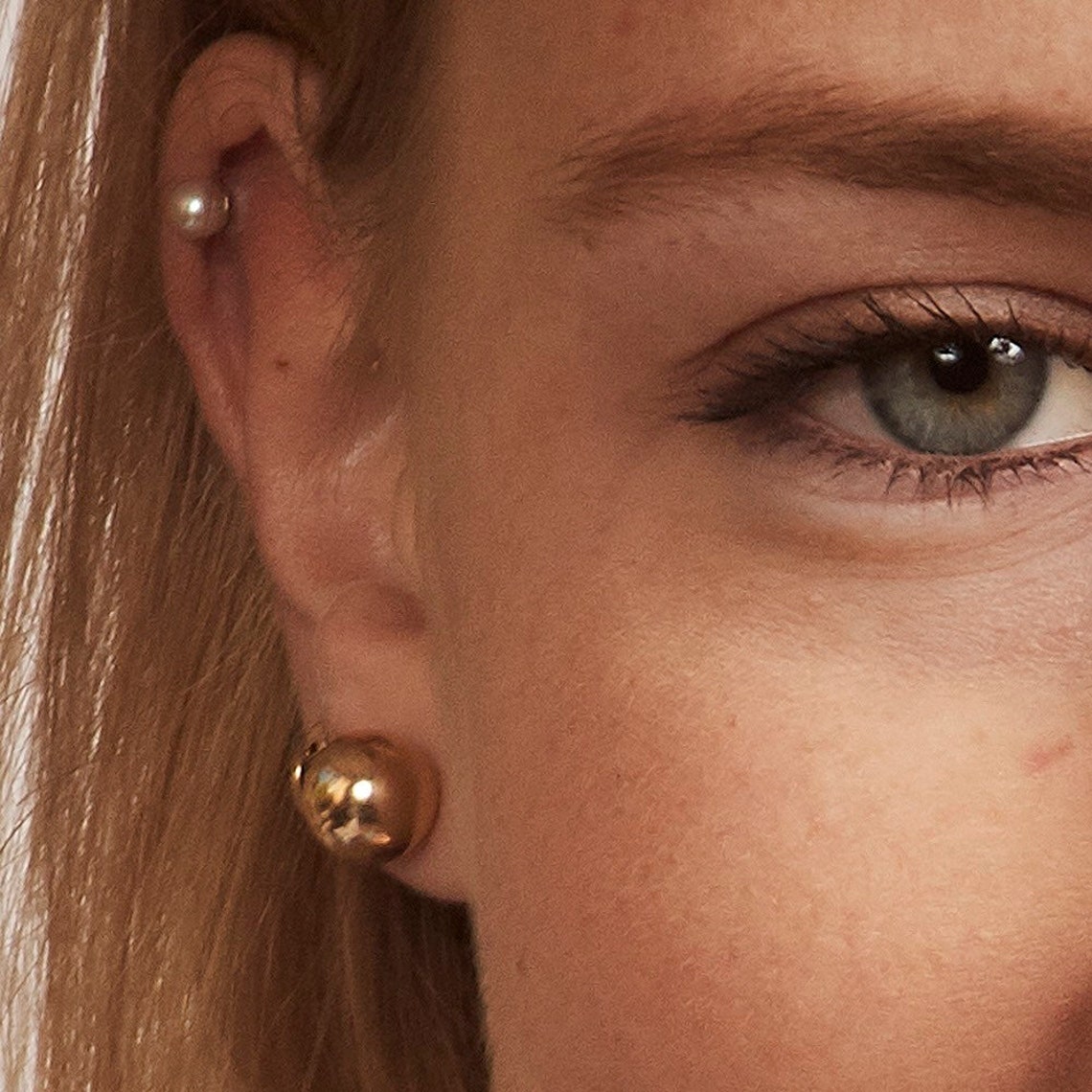 14k Gold Ball Post Earrings by Vivienne K Etsy