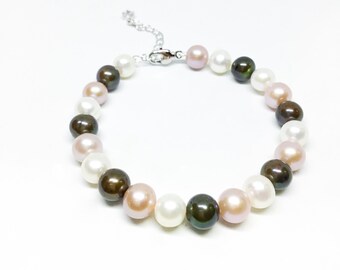 Blest Jewellery-Pearl Bracelet - AAA 7.5 Inches White Color Freshwater Pearl Bracelet - Bridal Pearl Jewelry