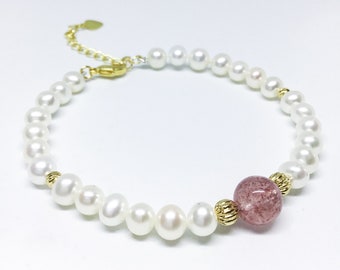 Blest Jewellery-Pearl Bracelet - AAA 5-6MM White Color Freshwater Pearl Bracelet - Bridal Pearl Jewelry