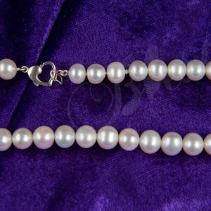 Blest Jewellery-Pearl Necklace AAA 7.5-8MM 17-18 Inches White Color Freshwater Pearl Necklace Bridal Pearl Jewelry image 4