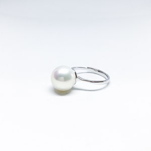 Blest Jewellery Pearl Ring AAA 10-11MM White Color Freshwater Pearl Ring, Cubic Zirconia With 925 Silver image 2