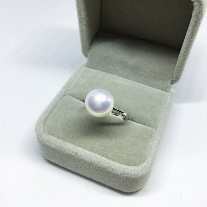 Blest Jewellery Pearl Ring AAA 10-11MM White Color Freshwater Pearl Ring, Cubic Zirconia With 925 Silver image 7