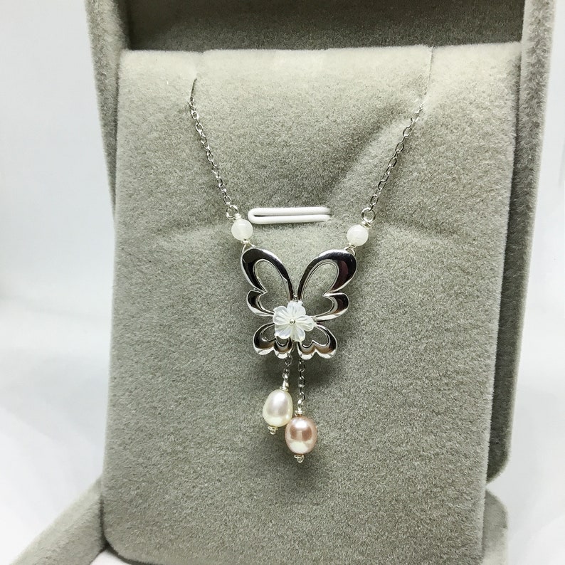 Blest Jewellery-Pink Mother of Pearl Flower Pendant 925 Sterling Silver