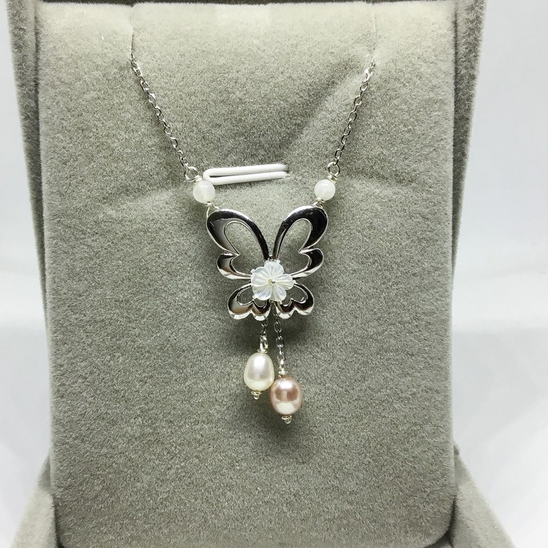 Blest Jewellery-Pink Mother of Pearl Flower Pendant 925 Sterling Silver