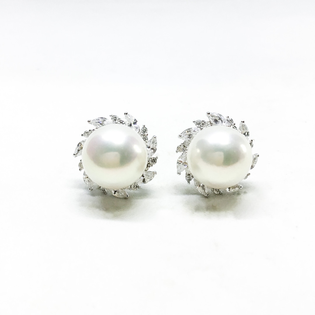Gioielli Blest Orecchino perla AAA10-11MM Bianco Colore Bianco Acqua Dolce Orecchini di perla