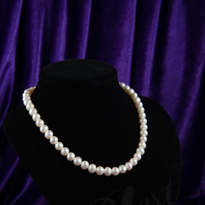 Blest Jewellery-Pearl Necklace AAA 7.5-8MM 17-18 Inches White Color Freshwater Pearl Necklace Bridal Pearl Jewelry image 3