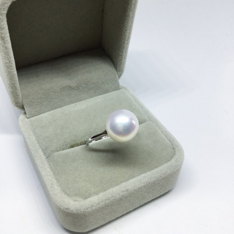 Blest Jewellery Pearl Ring AAA 10-11MM White Color Freshwater Pearl Ring, Cubic Zirconia With 925 Silver image 10