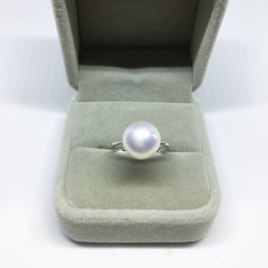 Blest Jewellery Pearl Ring AAA 10-11MM White Color Freshwater Pearl Ring, Cubic Zirconia With 925 Silver image 6