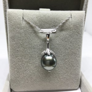 Blest Jewellery Pearl Pendant AAA11 MMWhite Color Freshwater Pearl Pendant , Cubic Zirconia With 925 Silver,18 Inches 925 Silver Chain image 9
