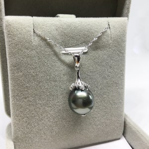 Blest Jewellery Pearl Pendant AAA11 MMWhite Color Freshwater Pearl Pendant , Cubic Zirconia With 925 Silver,18 Inches 925 Silver Chain image 8