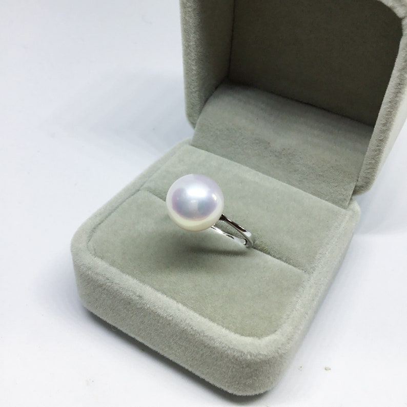 Blest Jewellery Pearl Ring AAA 10-11MM White Color Freshwater Pearl Ring, Cubic Zirconia With 925 Silver image 9