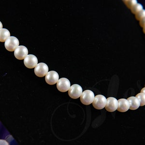 Blest Jewellery-Pearl Necklace AAA 7.5-8MM 17-18 Inches White Color Freshwater Pearl Necklace Bridal Pearl Jewelry image 2