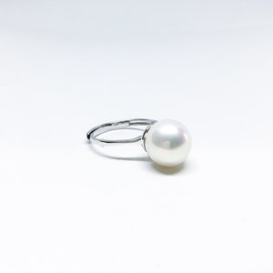 Blest Jewellery Pearl Ring AAA 10-11MM White Color Freshwater Pearl Ring, Cubic Zirconia With 925 Silver image 4