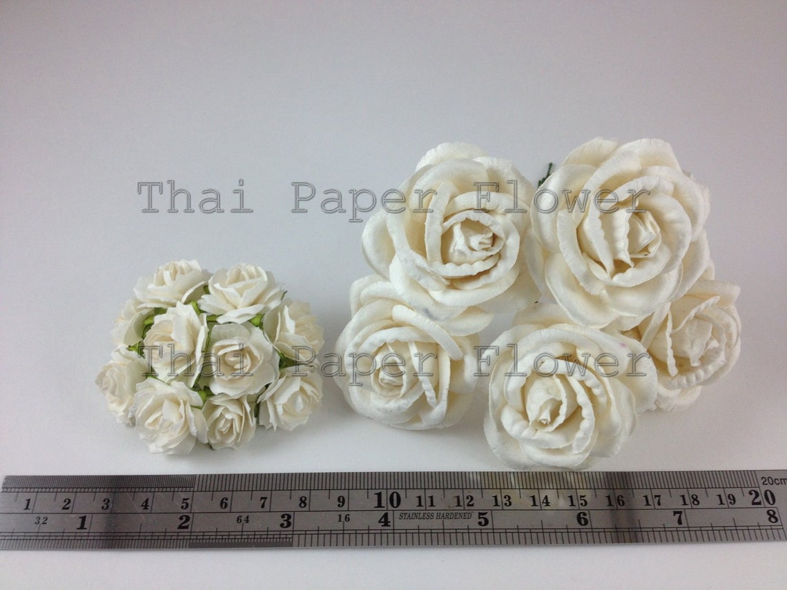 15 Mulberry Paper Flowers Scrapbook Craft Wedding Supply Card Etsy