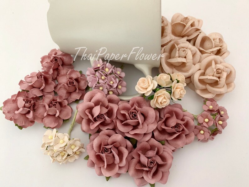 50 Mixed Roses Mulberry Paper Wedding Craft Scrapbook Recommendation S Flowers Recommendation