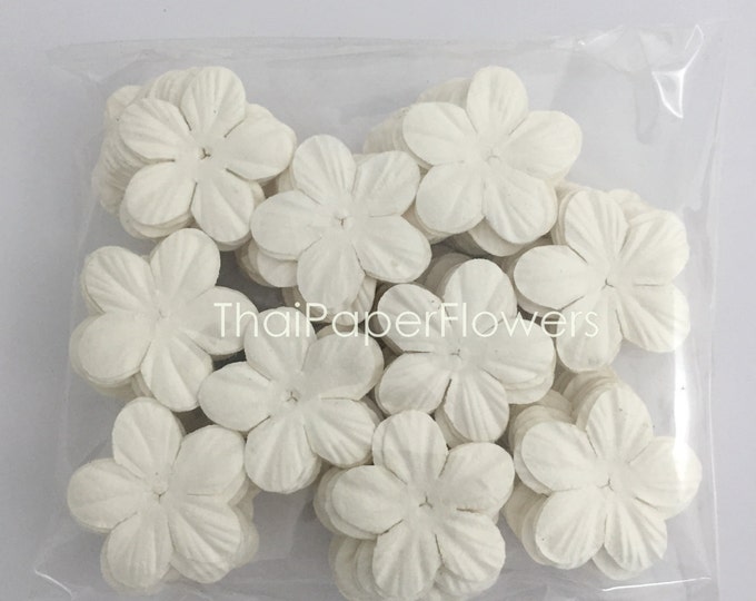 100 White Die Cut Paper Flower Scrapbook DIY Wedding Card Etsy