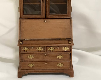 Dollhouse Miniature 1" Scale Curio Secretary