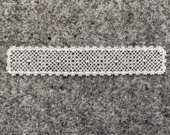 Dollhouse Miniature 1” Scale White Bobbin Lace Table Runner by Ingeborg Krebs