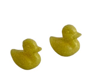 Dollhouse Miniature 1” Scale Glass Yellow Ducks