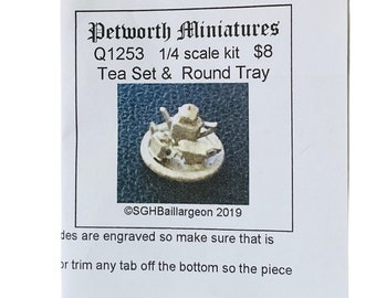 Dollhouse Miniature 1/4” Scale Tea Set Kit by Petworth Miniatures