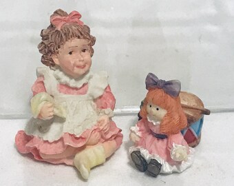 Dollhouse Miniature 1” Scale Resin Girl & Toys