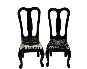 Dollhouse Miniature 1” Scale Halloween Style Chairs